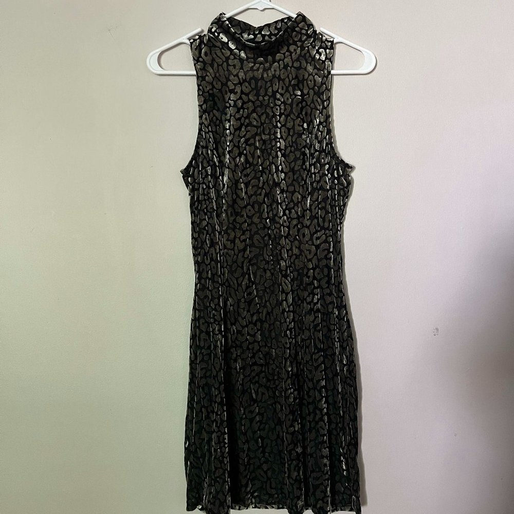Fashion Brand Company Silver Leopard Mini Dress